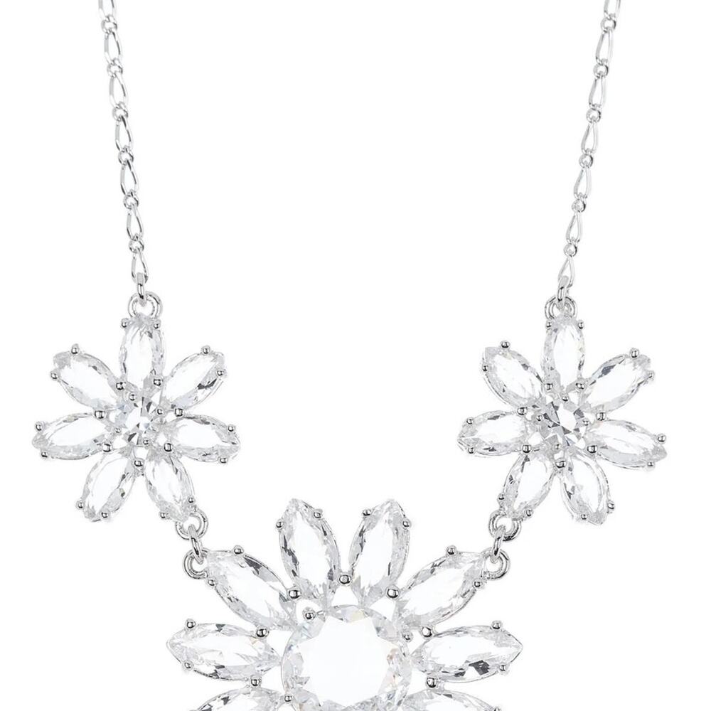 Kate Spade - Crystal Garden Silver Floral Necklace, EUC - Picture 5 of 6